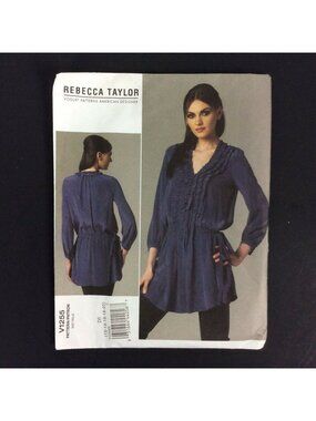 Vogue Rebecca Taylor Sewing Pattern V1255 Womens Tunic Dress With Ruffle XS-M